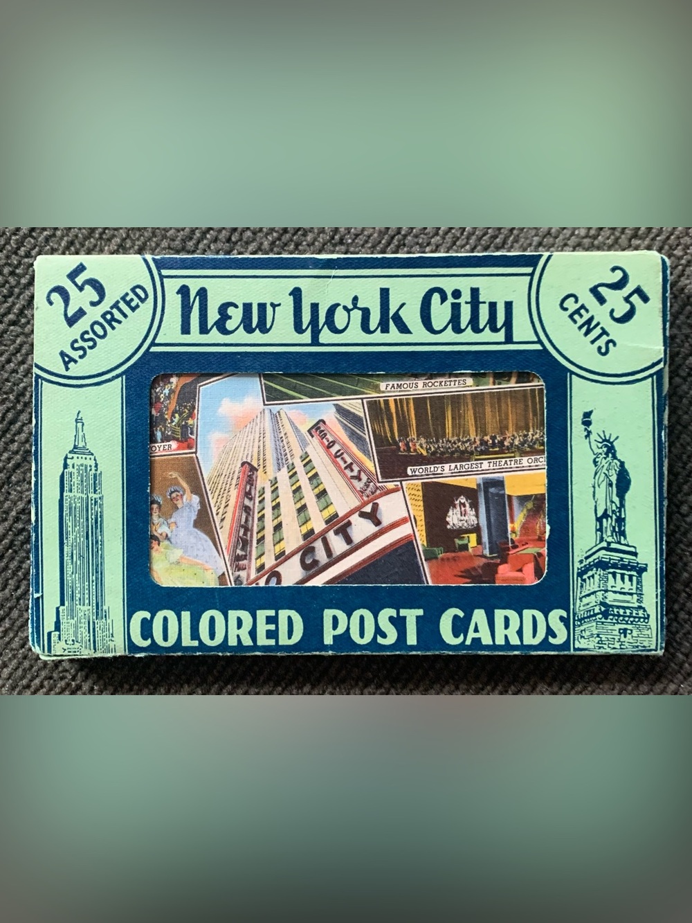 Vintage Tichnor Brothers New York City 25-Card Postcard Set — Original Box